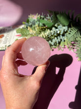 Load image into Gallery viewer, Rose Quartz Sphere with Asterism Stone for Love Heart Chakra and Spiritual Healing 3326 B
