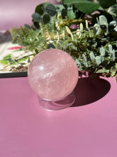Load image into Gallery viewer, Rose Quartz Sphere with Asterism Stone for Love Heart Chakra and Spiritual Healing 3325 B
