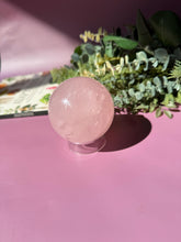 Load image into Gallery viewer, Rose Quartz Sphere with Asterism Stone for Love Heart Chakra and Spiritual Healing 3324
