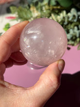 Load image into Gallery viewer, Rose Quartz Sphere with Asterism Stone for Love Heart Chakra and Spiritual Healing 3327 D
