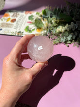 Load image into Gallery viewer, Rose Quartz Sphere with Asterism Stone for Love Heart Chakra and Spiritual Healing 3325 C
