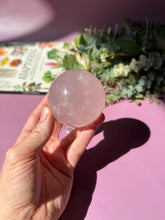 Load image into Gallery viewer, Rose Quartz Sphere with Asterism Stone for Love Heart Chakra and Spiritual Healing 3325 C
