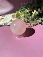 Load image into Gallery viewer, Rose Quartz Sphere with Asterism Stone for Love Heart Chakra and Spiritual Healing 3325 C
