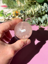 Load image into Gallery viewer, Rose Quartz Sphere with Asterism Stone for Love Heart Chakra and Spiritual Healing 3328 B

