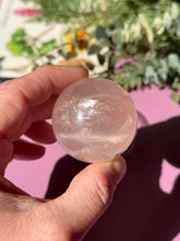 Load image into Gallery viewer, Rose Quartz Sphere with Asterism Stone for Love Heart Chakra and Spiritual Healing 3328 B

