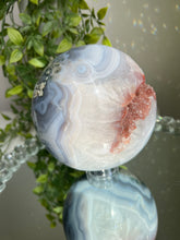 Load image into Gallery viewer, Red rainbow amethyst agate sphere

