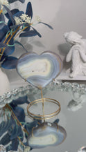 Load and play video in Gallery viewer, Blue and white Druzy agate heart 2826
