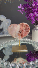 Load and play video in Gallery viewer, Druzy Pink amethyst heart with quartz 2818
