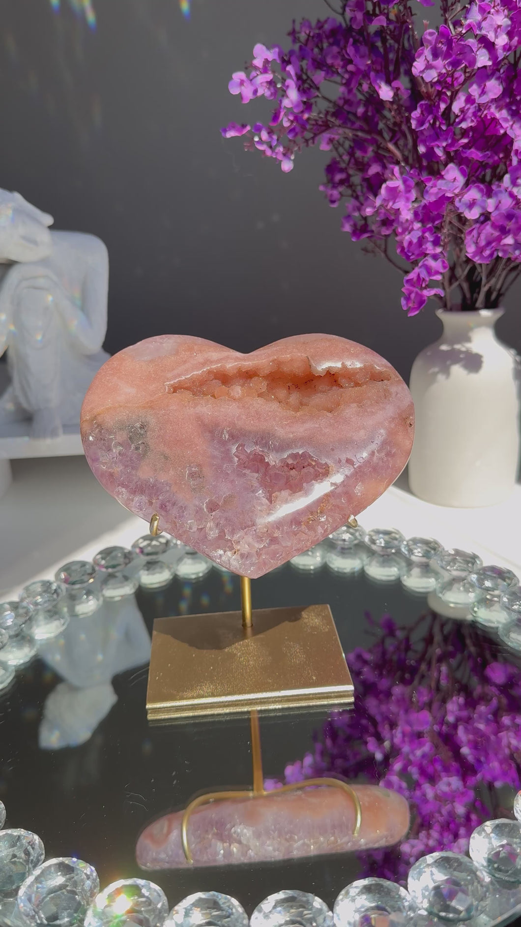 Pink amethyst heart 2818