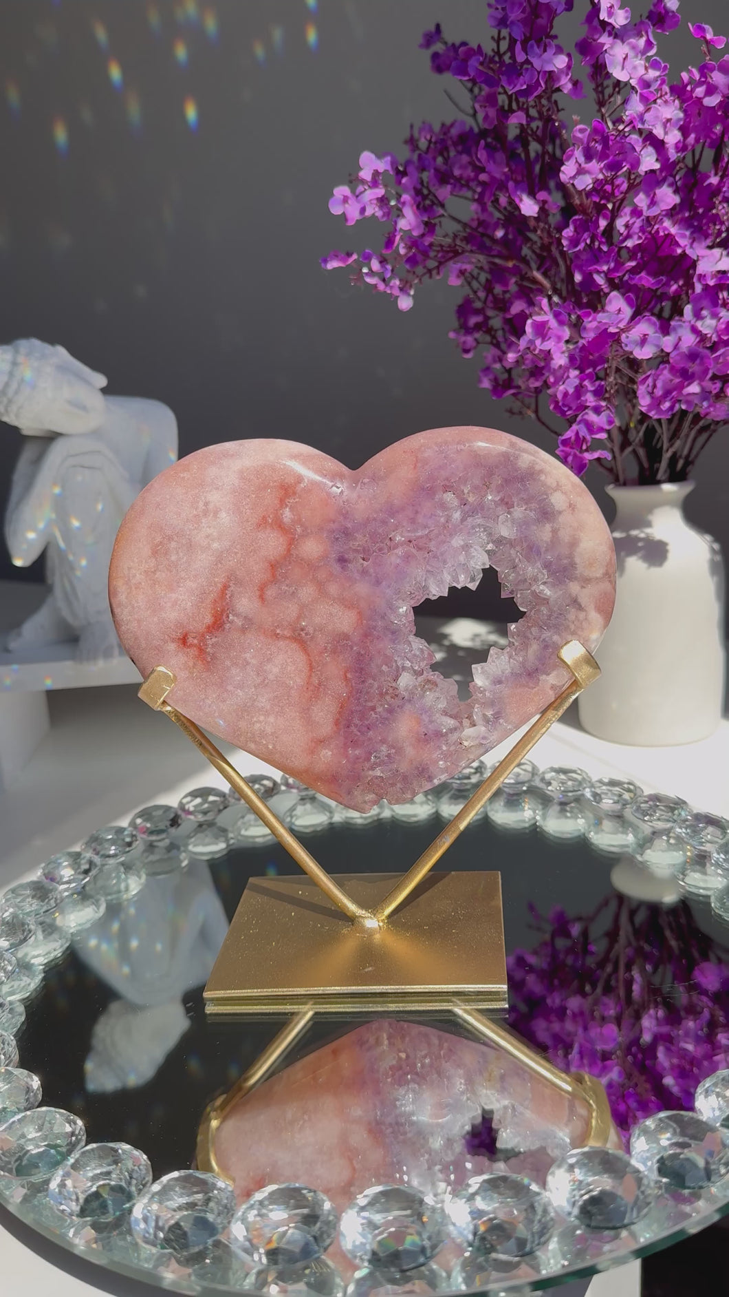 Portal Pink amethyst heart with amethyst 2820