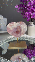 Load and play video in Gallery viewer, Cream white pink amethyst heart with amethyst 2818

