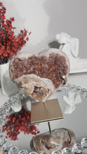 Load and play video in Gallery viewer, Druzy red pink amethyst heart 2416
