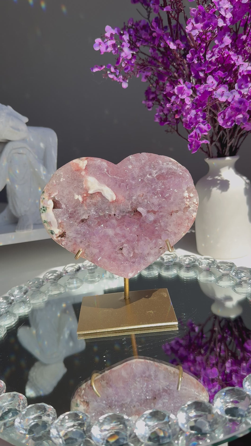 Pink amethyst heart with amethyst 2818