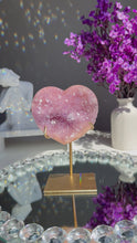 Load and play video in Gallery viewer, Pink amethyst heart with amethyst 2818
