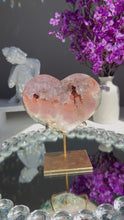 Load and play video in Gallery viewer, Druzy Pink amethyst heart 2818
