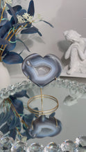 Load and play video in Gallery viewer, Deep blue Druzy agate heart 2826
