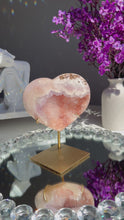 Load and play video in Gallery viewer, Pink amethyst heart with amethyst 2818
