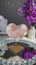 Load and play video in Gallery viewer, Pink amethyst heart with agate 2819
