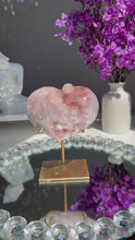 Load and play video in Gallery viewer, Bubbly Pink amethyst heart 2817
