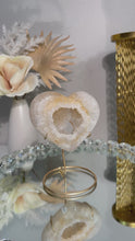 Load and play video in Gallery viewer, Yellow Druzy agate heart 2826
