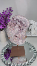 Load and play video in Gallery viewer, Pink amethyst slab with amethyst druzy 2778
