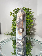 Load image into Gallery viewer, Blue flower agate tower BFA7
