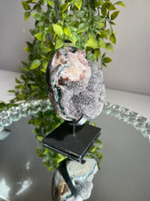 Load image into Gallery viewer, Black amethyst geode with hematite   2033
