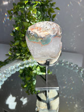 Load image into Gallery viewer, Quartz geode with red Jasper  ealing crystals 2033
