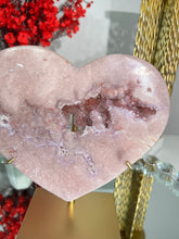 Load image into Gallery viewer, Druzy Pink amethyst heart with amethyst  2270
