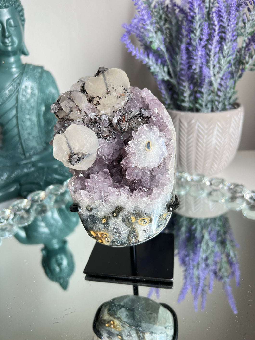 Amethyst with calcite and jasper   2303