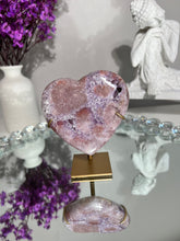 Load image into Gallery viewer, Druzy Pink amethyst heart with amethyst  2333
