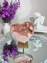 Load image into Gallery viewer, Druzy Pink amethyst heart   2314 1

