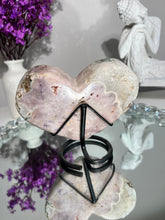 Load image into Gallery viewer, Druzy Pink amethyst heart with amethyst  1303
