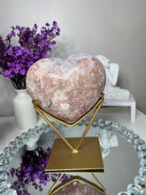 Load image into Gallery viewer, Druzy Pink amethyst heart with amethyst  2326
