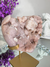 Load image into Gallery viewer, Druzy Pink amethyst heart   2315
