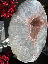 Load image into Gallery viewer, Pink druzy rainbow Amethyst geode   2483
