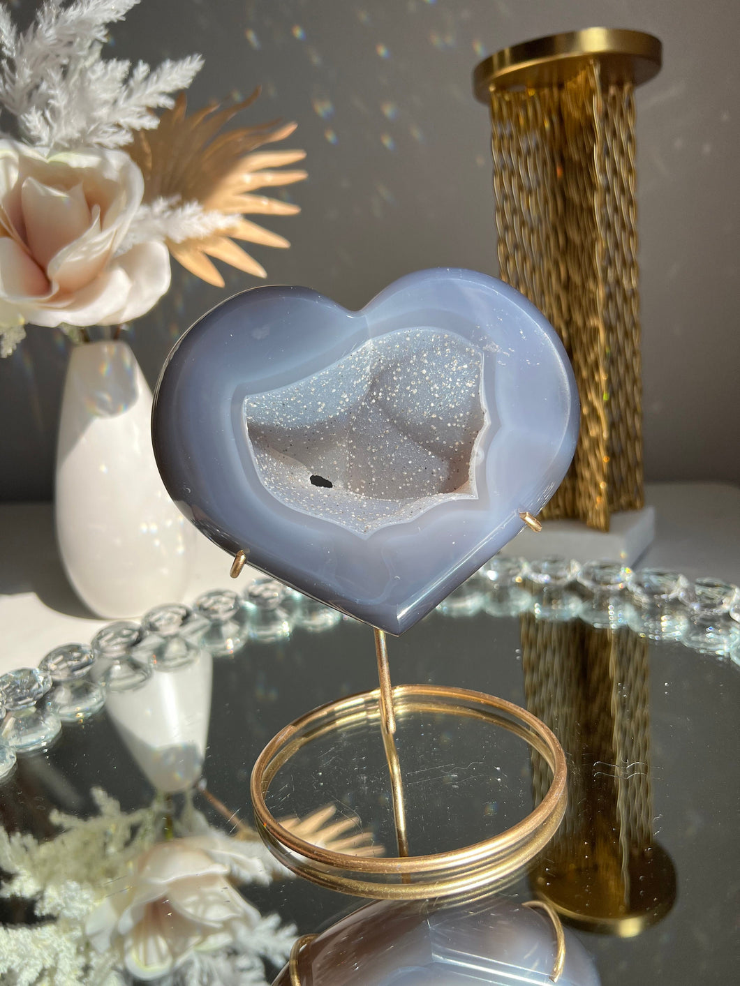 Blue Druzy Agate heart   2507
