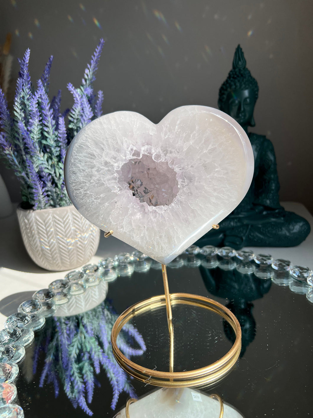 Amethyst heart with agate   2510