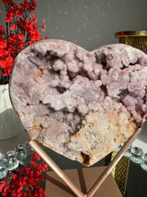 Load image into Gallery viewer, Druzy Pink amethyst heart with amethyst     2545
