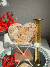 Load image into Gallery viewer, Druzy Pink amethyst heart with amethyst     2545
