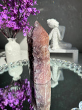 Load image into Gallery viewer, Saturated Druzy pink amethyst tower  with amethyst  2552
