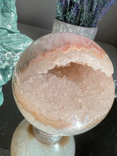 Load image into Gallery viewer, Pink sugar Rainbow amethyst sphere    2534
