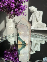 Load image into Gallery viewer, Druzy pink amethyst tower with amethyst  25962
