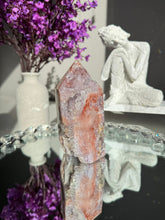 Load image into Gallery viewer, Druzy pink amethyst tower with amethyst  25971
