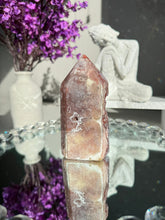 Load image into Gallery viewer, Druzy pink amethyst tower with amethyst  2597
