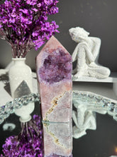 Load image into Gallery viewer, amethyst and pink amethyst tower 2597
