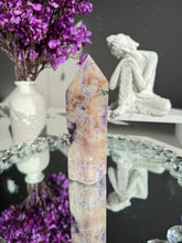 Load image into Gallery viewer, pink amethyst tower with amethyst and jasper   2596
