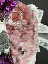 Load image into Gallery viewer, Druzy pink amethyst tower with amethyst  25952
