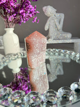 Load image into Gallery viewer, Coral pink Rainbow amethyst tower  2617 1
