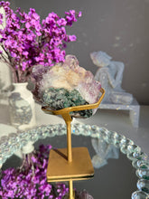 Load image into Gallery viewer, Sugar druzy amethyst geode with shimmery calcite   2642
